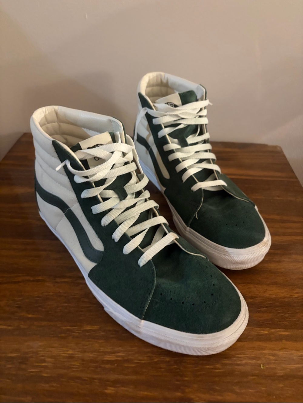 Vans High-Top Suede/canvas Sneakers -  green & tan